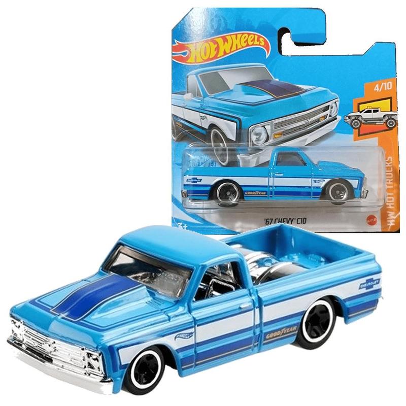 Carrinho Hotwheels 67 Chevy C10 Azul Chevrolet Good Year - Mattel